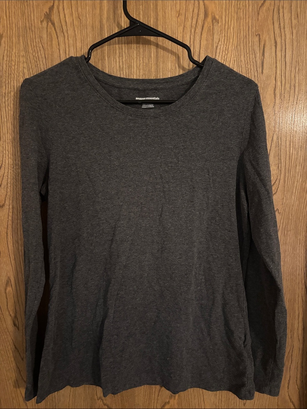Amazon Essentials women’s Long-Sleeve Crewneck Tee - Charcoal Gray